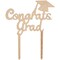 Graduation Wooden Cake Topper with Hat Congrats Grad Layon Cake